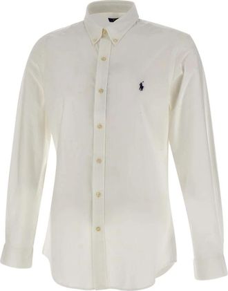 Polo Ralph Lauren Heren Stretch Katoenen Overhemd- Wit - Heren - Casual Overhemden - Wit - XL - Katoen - Overhemden
