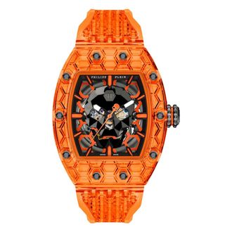 Philipp Plein Accessoires, Heren, Oranje, ONE Size, Crypto King Vulcan-X Watch