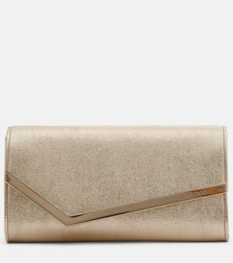 Jimmy Choo London Emmie Small metallic leather clutch