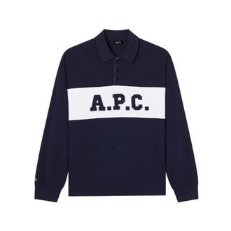 A.P.C. Alexis Polo - male - A.P.C. - Polo Shirts - Blue - XL - Tops