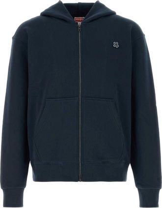 Kenzo Cotton Sweatshirt - Heren - Vesten met rits - Blauw - XL - Katoen - Hoodies & sweatvesten