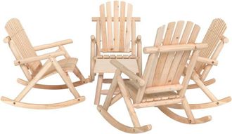 vidaXL Vidaxl - Juego De Muebles De Jard&iacute;n 5 Piezas Madera Maciza De Abeto