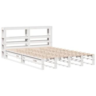 Berkfield Home Decorative Bed Frame without Mattress White 120x200 cm Solid Wood Pine | Size: Small Double