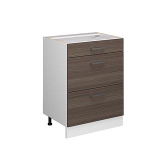 Vicco Mueble Bajo De Cocina R-line, Gris, 60 Cm Con Cajones, Sin Encimera