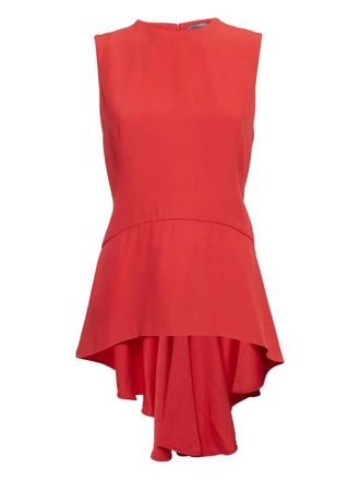 Alexander McQueen 2024 asymmetrische mouwloze cr&ecirc;pe top - Rood