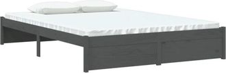 vidaXL Vidaxl - Estructura de cama sin colchón madera maciza gris 140x200 cm
