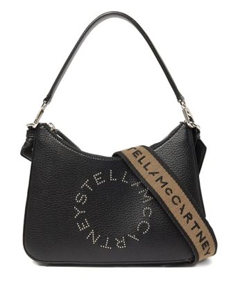 Stella McCartney logo embellished shoulder bag - Black