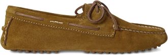 Polo Ralph Lauren leather boat shoes - women - Calf Suede/Calf Leather/Rubber - 7.5 - Green