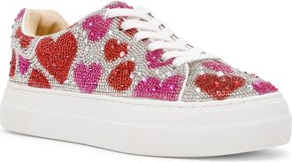 Betsey Johnson Sidny Platform Sneaker in Red/Pink Multi at Nordstrom, Size 8.5