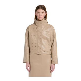Marella Cappotto Borchiato - - Jackets - Donna - Beige - XS