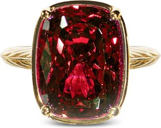 Sterling Forever Sterling Silver Elongated Cushion Garnet CZ Cocktail Ring