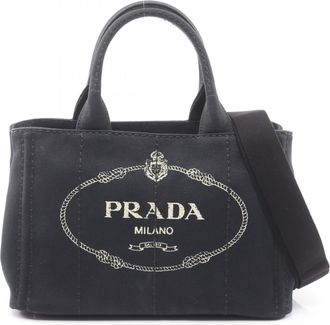 Prada Black Canvas Tote Bag (Pre-Owned)