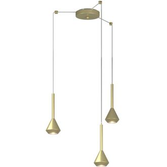 Top-Light Lampadario Moderno Aygo Metallo Ottone 3 Luci Gu10