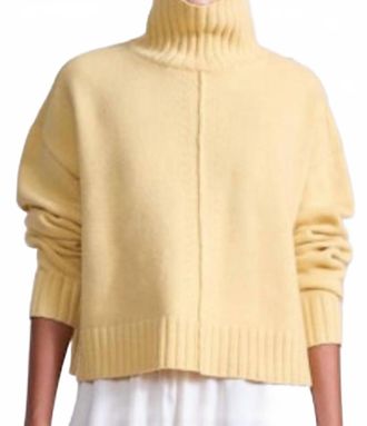 Apiece Apart Ari Cropped Turtle Neck Top In Straw