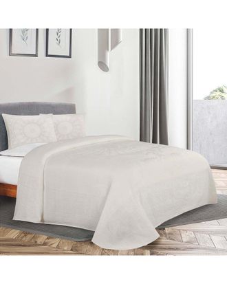 Superior Kymbal Cotton-Blend Woven Traditional Medallion Lightweight Jacquard Bedspread & Sham Set