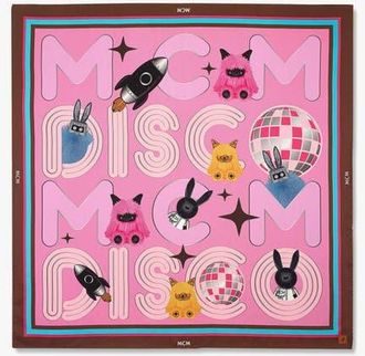 MCM Character Disco Scarf in Organic Silk in Soft Pink at Nordstrom