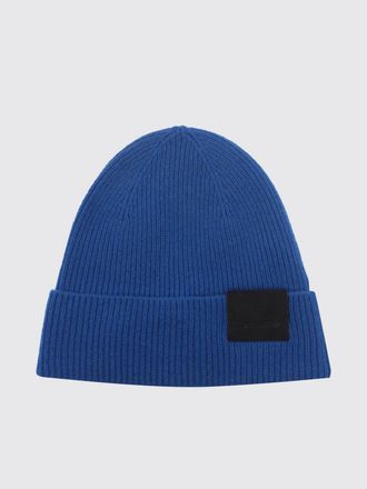 Tom Ford Berretto beanie in 100% cashmere a coste con risvolto e logo applicato