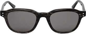 Gucci Occhiali da sole con effetto tartarugato - Nero