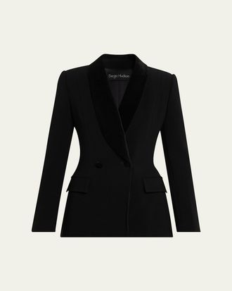 Sergio Hudson Velvet Shawl Collar Tuxedo Blazer