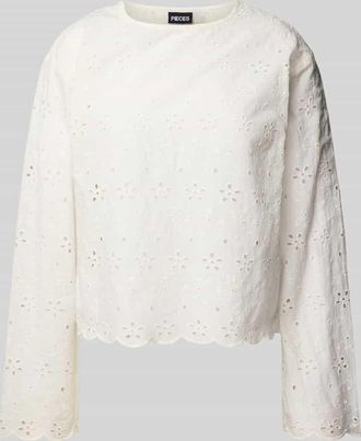 Pieces Loose Fit Blusenshirt aus reiner Baumwolle Modell TARMORINE in Offwhite, Gr&ouml;&szlig;e L
