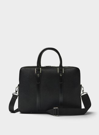 Le 31 Mens Textured faux-leather briefcase