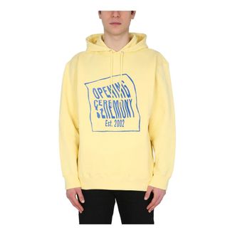 Opening Ceremony Hoodies, male, Yellow, Size: S Warped Logo Regular Hoodie