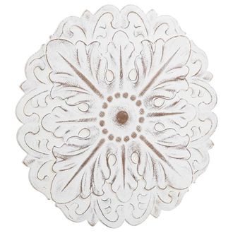 Wanderlust Deco Wanderlust Deco - Panel Decorativo De Madera Tallada Blanca 60x3x60