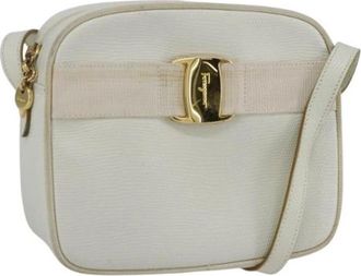 Ferragamo Pre-owned Cross Body Bags, female, White, Size: ONE SIZE Pre-owned Leather Shoulder Bag