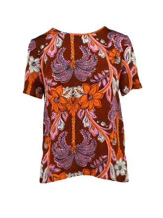 P.A.R.O.S.H. Brown Silk Womens Blouse