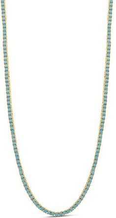 SHYMI Classic Turquoise Tennis Necklace in Gold at Nordstrom, Size 16