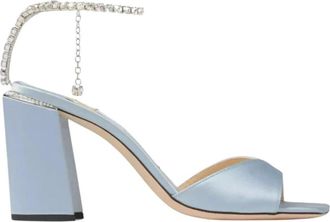 Jimmy Choo London Sandalen met hoge hak en enkelbandje - Dames - Sandalen met hakken - Blauw - 37 EU - Schoenen
