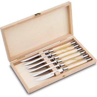 Capdeco Conty - Box of 6 Steak Knives in Pearl at Nordstrom