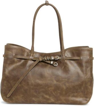 Margesherwood Grandma Large Buckle Suede Shoulder Bag in Etoffe Pull-Up at Nordstrom