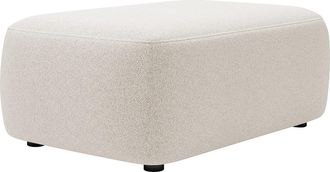 Vente-Unique Puf en tela texturizada beige DAVISO