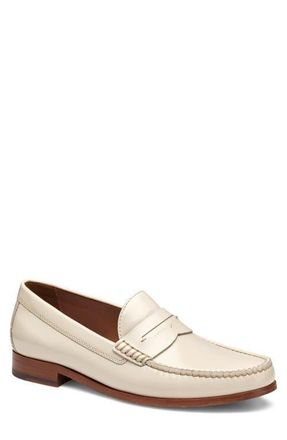 Johnston & Murphy Baldwin Penny Loafer in Ivory Brush Off Full Grain at Nordstrom, Size 10