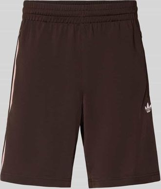 adidas Originals Regular Fit Sport-Shorts mit Kontraststreifen Modell FIREBIRD in Dunkelbraun, Gr&ouml;&szlig;e XXL