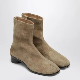 Maison Margiela Beige Suede Tabi Ankle Boots