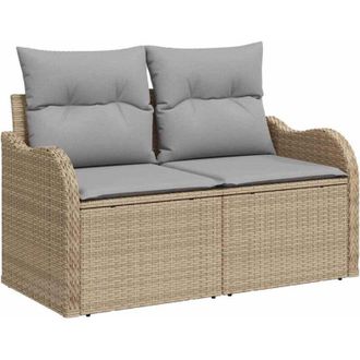 vidaXL Conjunto De Sof&aacute; De Jard&iacute;n 11 Pcs Beige, Gris Claro Polirat&aacute;n Vidaxl