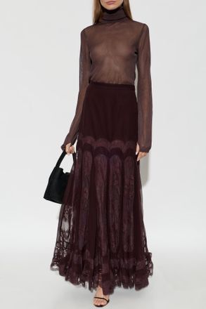 Zimmermann Transparent Turtleneck, Womens, Brown