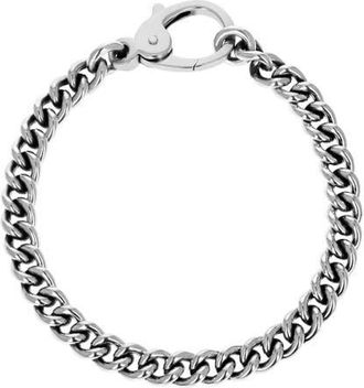 King Baby Studio 2mm Curb Link Bracelet with Lobster Clasp in Silver at Nordstrom, Size Medium