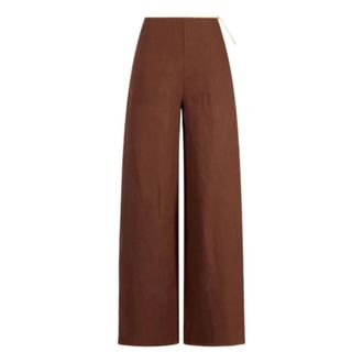 Weili Zheng Wide Trousers, female, Brown, Size: L Wide Trousers