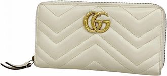 Gucci Ivory Leather Long Wallet (Bi-Fold) (Pre-Owned)