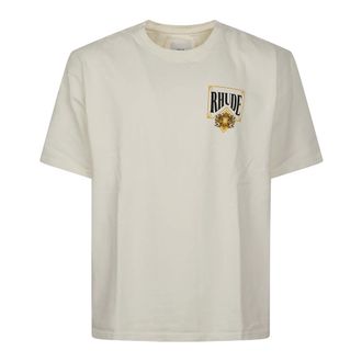 Rhude T-Shirts, male, White, Size: S Playing Card T-Shirt