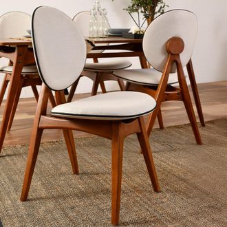 Dmora Silla Samarate, 2 Sillas, Acolchadas, Soporta 150 Kg, Nogal Marr&oacute;n