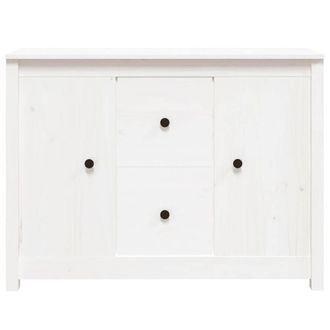 Berkfield Home Sideboard White 100x35x74 cm Solid Wood Pine | Size: 100 x 35 x 74 cm