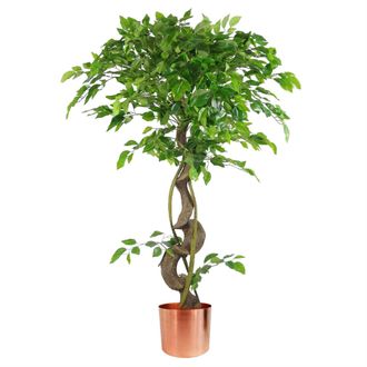 Leaf Large Artificial Japanese Fruticosa Ficus Tree Copper 120cm 4ft Realistic Botanik in Green