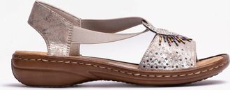Rieker 60880-90 Womens Sandals Metallic - Silver - Size UK 7.5