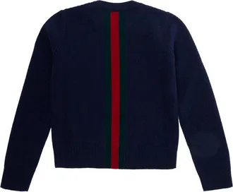 Gucci Web-Embroidered Wool Sweater - Blue