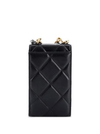 Chanel 19 Vertical Phone Holder with Chain Quilted Lambskin crossbody bag - Zwart