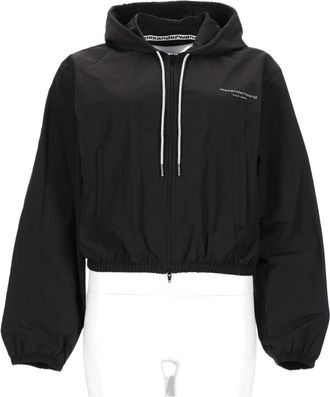 Alexander Wang Cropped Drawstring Hooded Jacket
